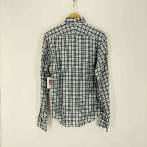 ユナイテッドアローズグリーンレーベルリラクシング UNITED ARROWS green label relaxing フレンチリネン チェックシャツ ボタンダウン メンズ JPN:M
